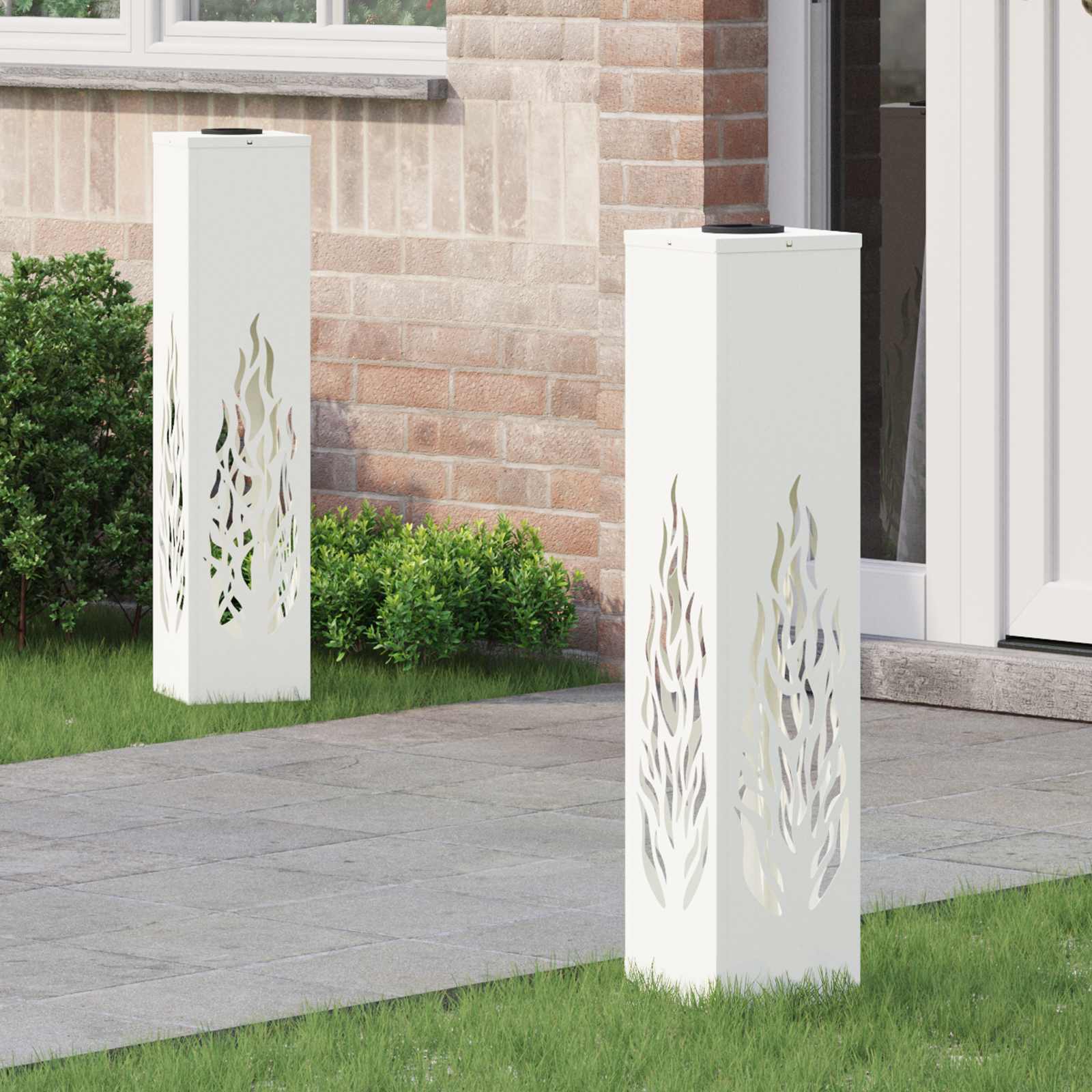 Solar LED Weg Licht 2 pcs Weiß Kalt gewalzter Stahl