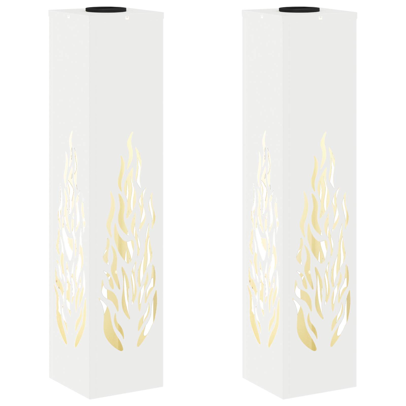 Solar LED Weg Licht 2 pcs Weiß Kalt gewalzter Stahl