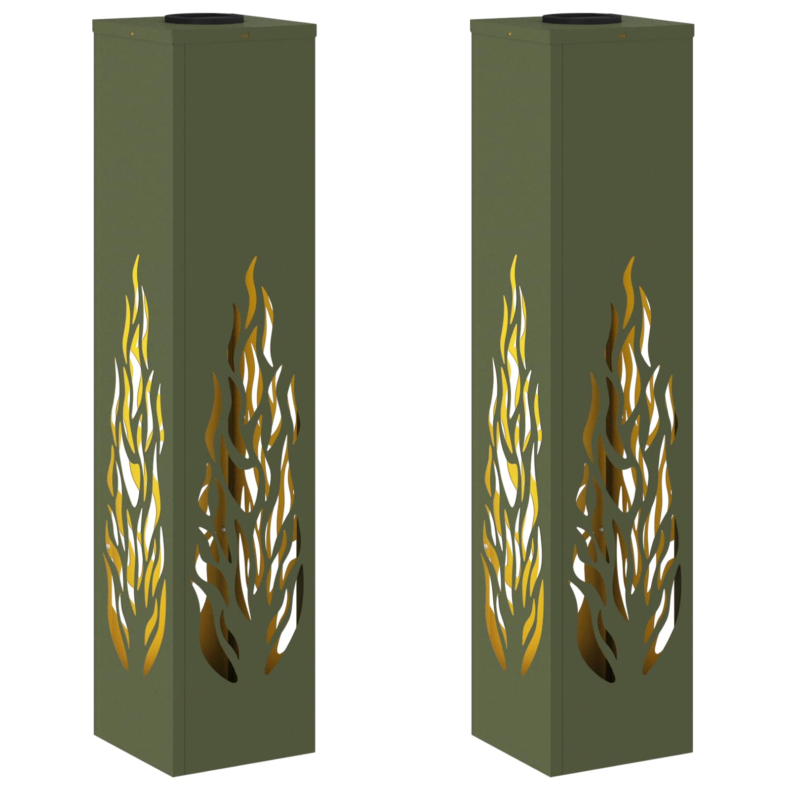 Solar LED Weg Licht 2 pcs Olive Grün Kalt gewalzter Stahl