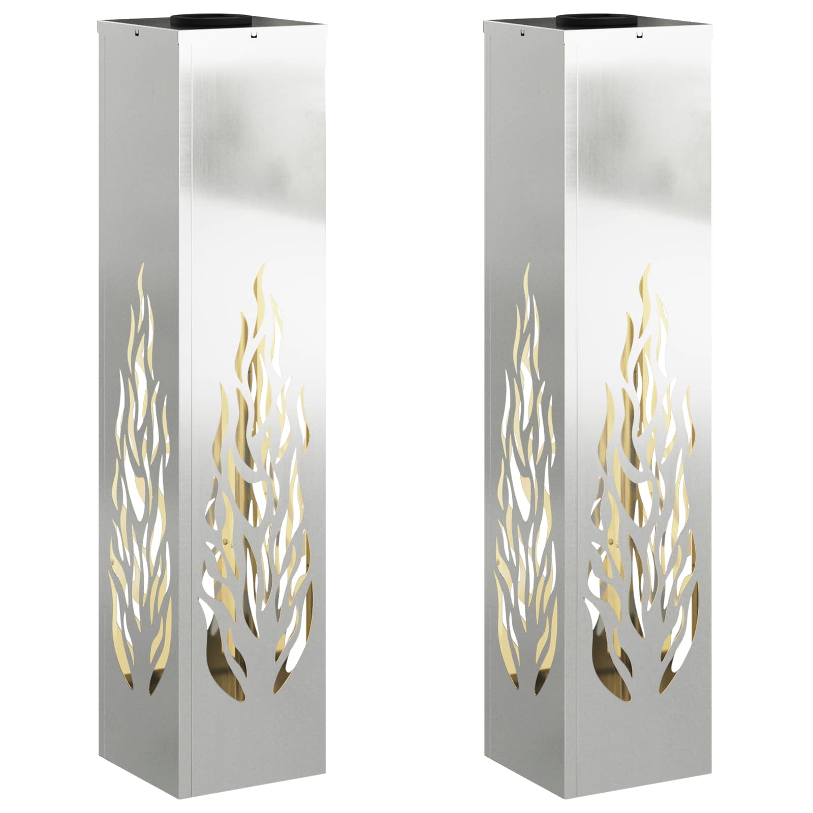 Solar LED Weg Licht 2 pcs Silber Galvanisiertes Stahl