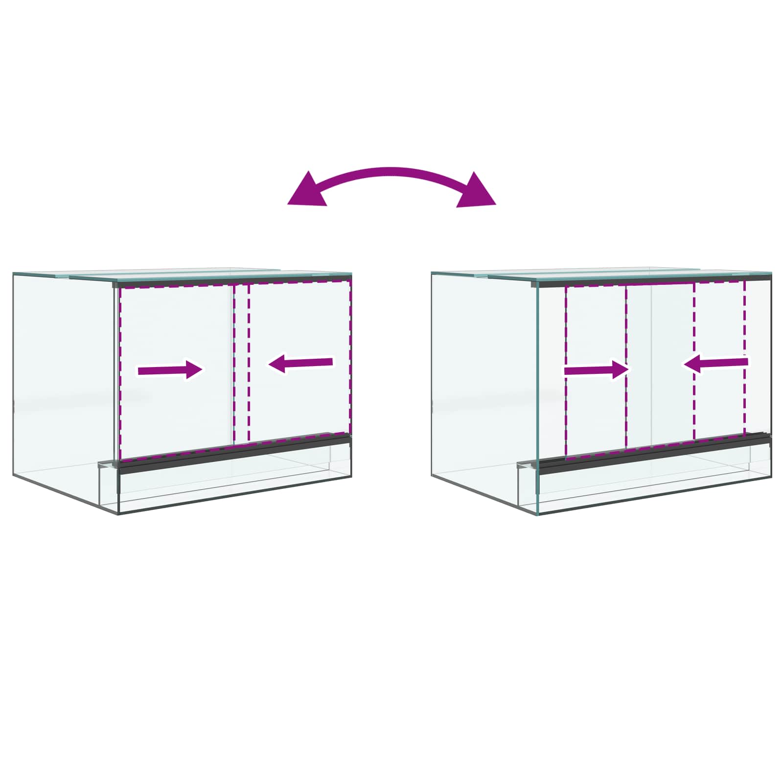 Terrarium mit Speicher Transparent 40 x 30 x 30 cm Glas
