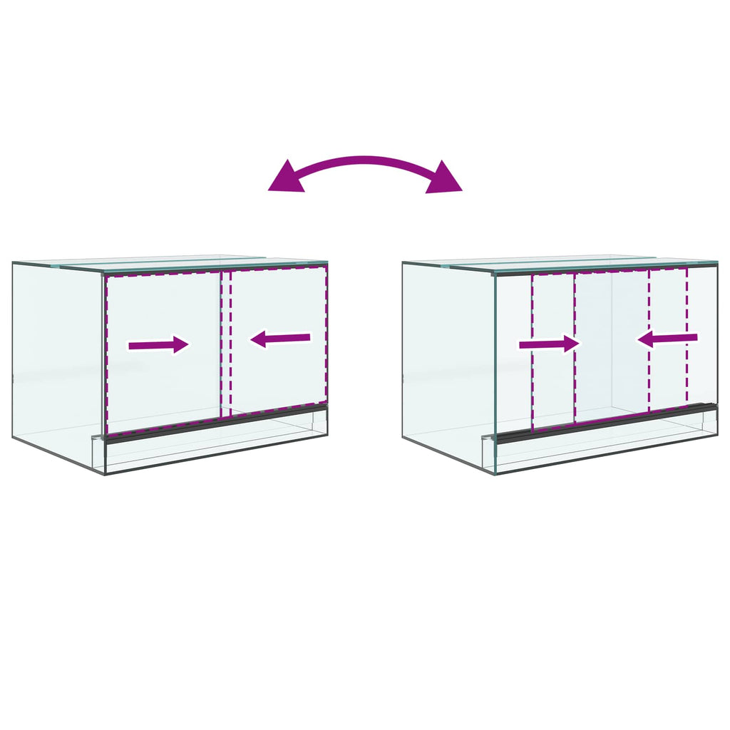 Terrarium mit Speicher Transparent 60 x 40 x 40 cm Glas