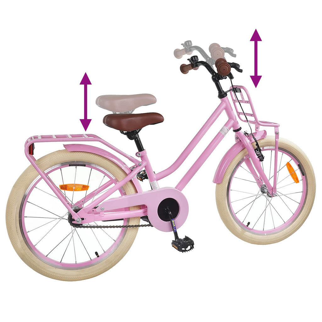 Kinderfahrrad 18 Zoll für 5-7 Jahre alt Hellrosa