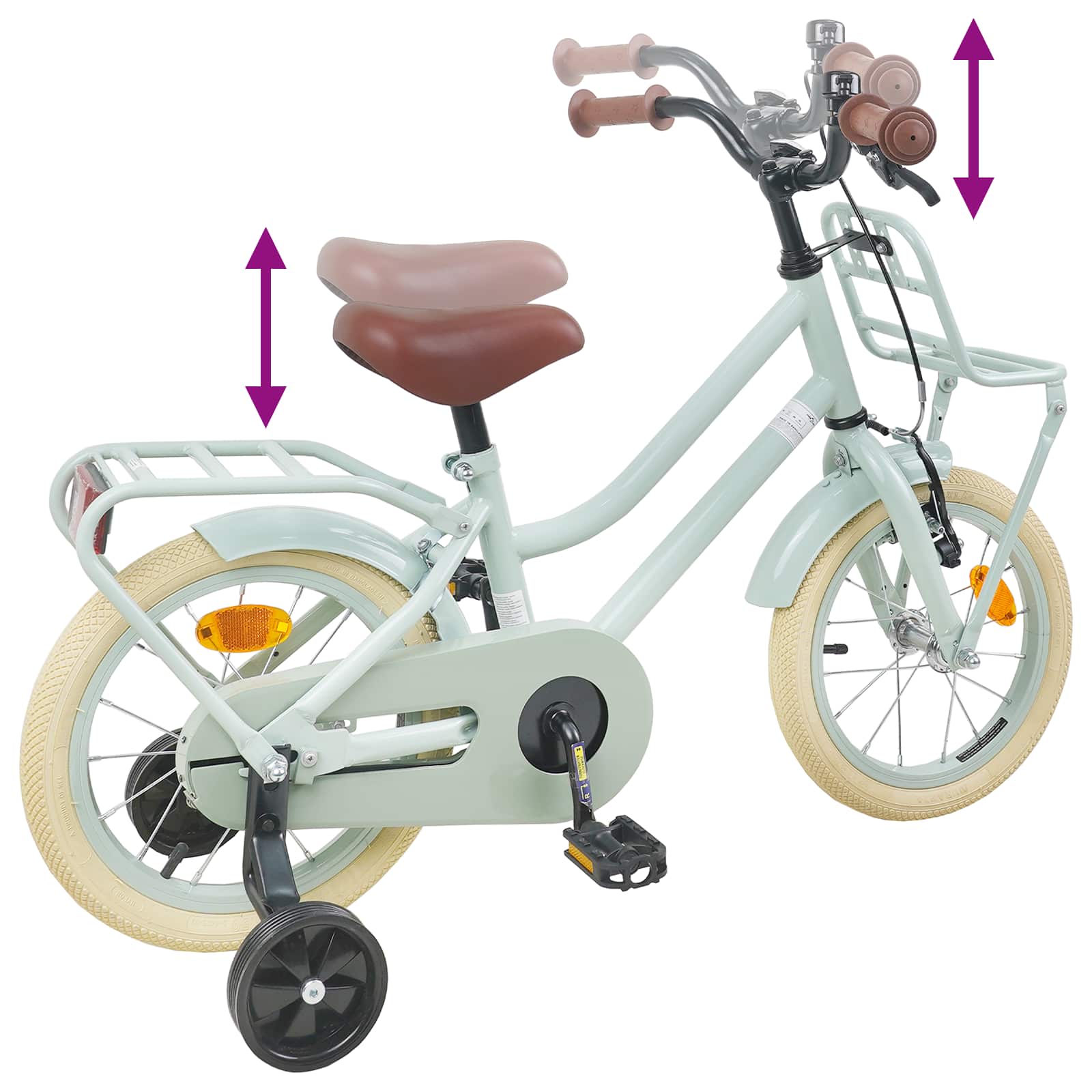 Kinderfahrrad 12 Zoll für 2-4 Jahre alt Hellgrün