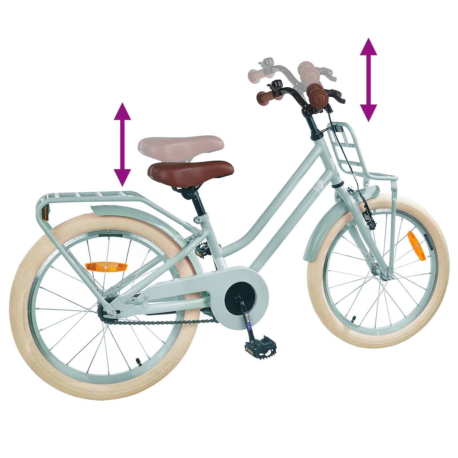 Kinderfahrrad 18 Zoll für 5-7 Jahre alt Hellgrün
