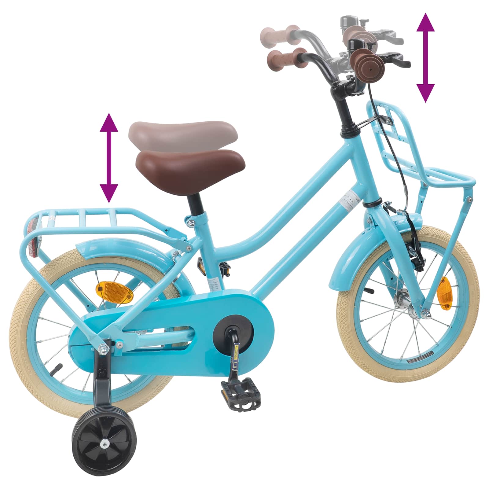 Kinderfahrrad 14 Zoll für 3-5 Jahre alt Himmelblau