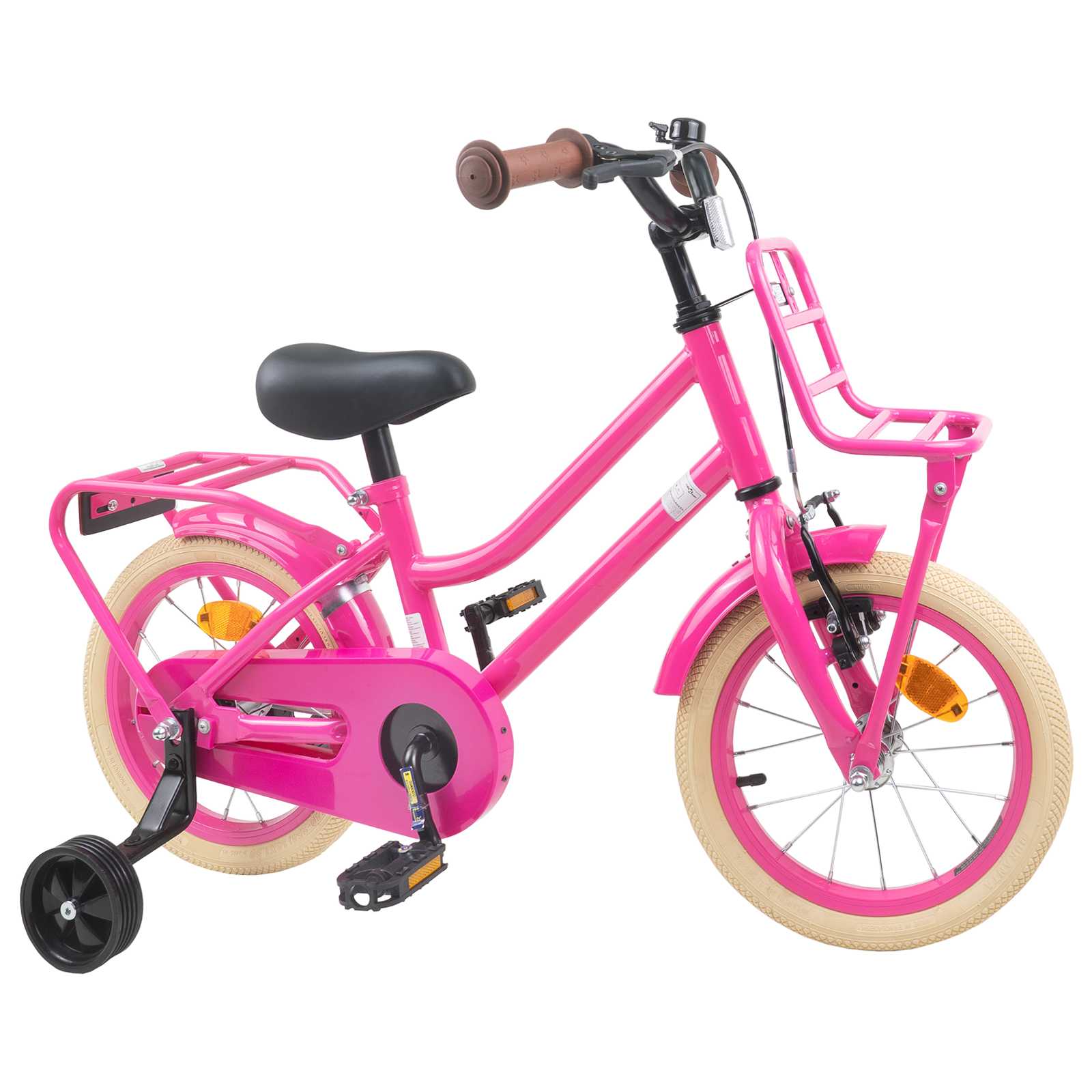 Kinderfahrrad 14 Zoll für 3-5 Jahre alt Dunkelrosa