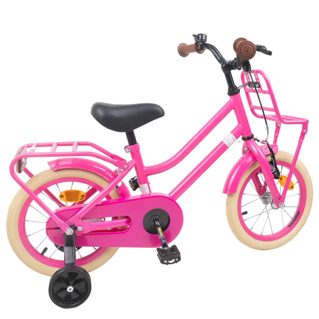 Kinderfahrrad 14 Zoll für 3-5 Jahre alt Dunkelrosa