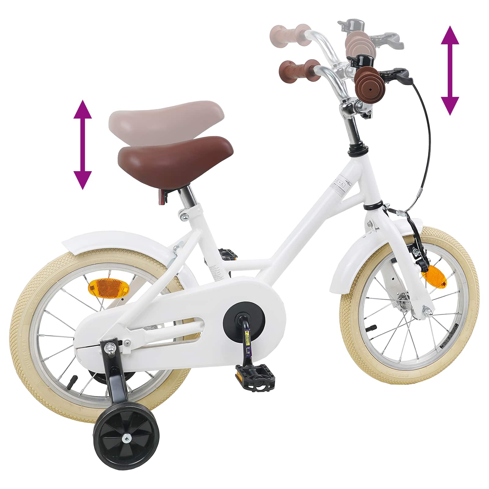 Kinderfahrrad 14 Zoll für 3-5 Jahre alt Weiß