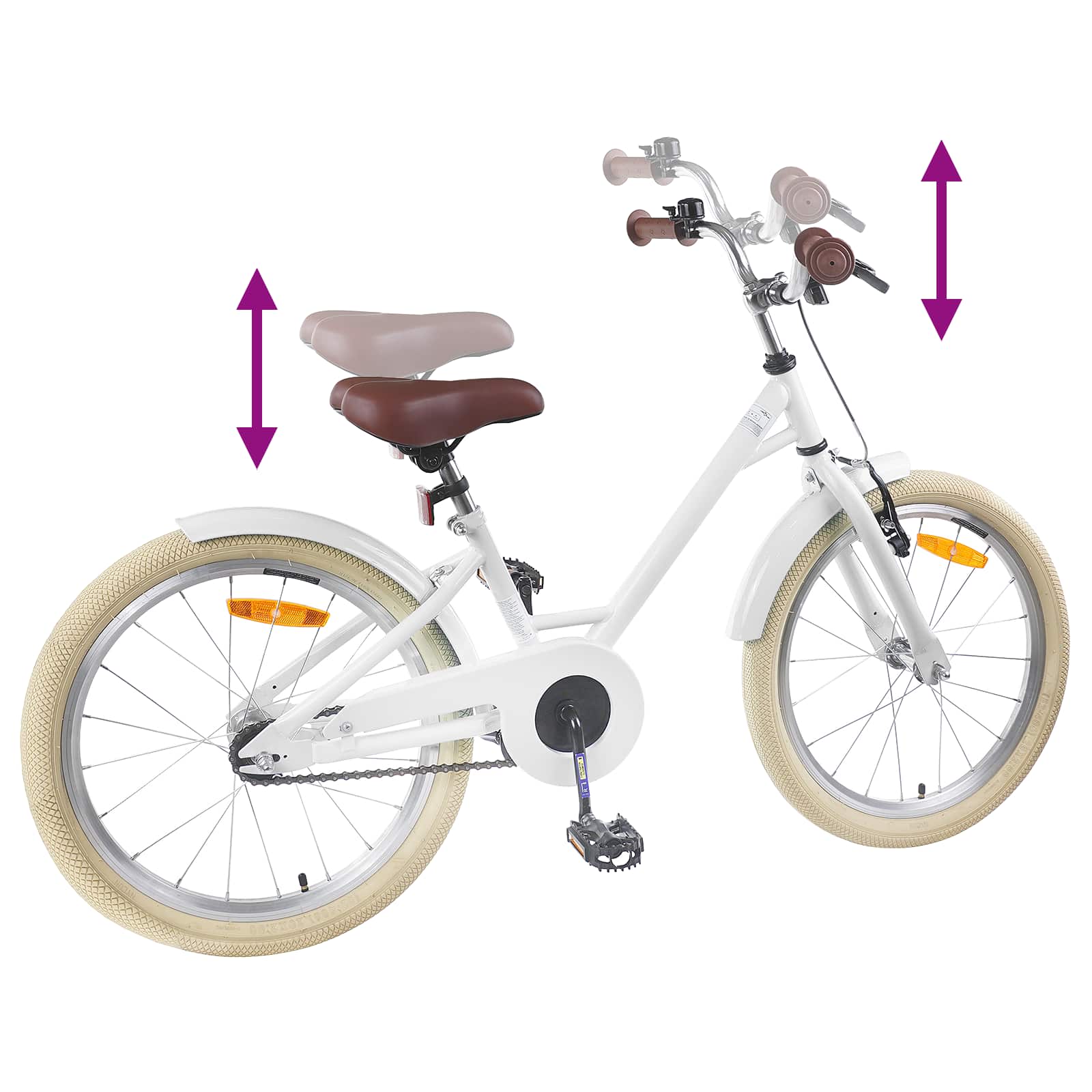 Kinderfahrrad 20 Zoll für 6-11 Jahre alt Weiß
