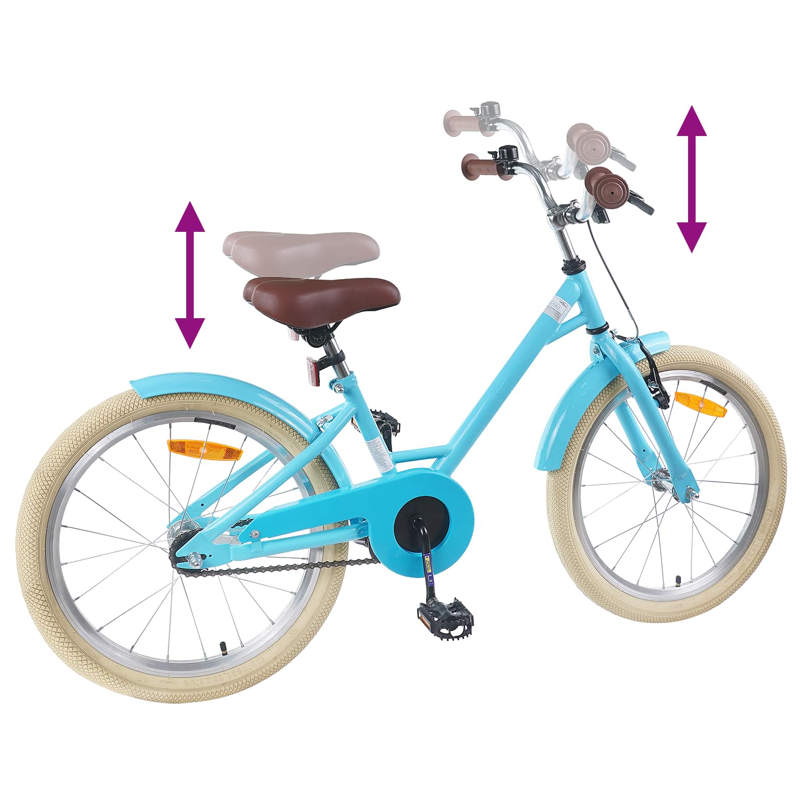Kinderfahrrad 22 Zoll für 7-12 Jahre alt Himmelblau