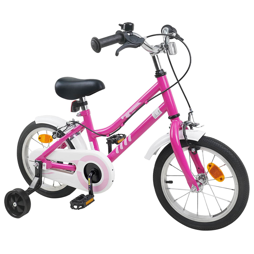 Kinderfahrrad 14 Zoll für 3-5 Jahre alt Pink Weiß