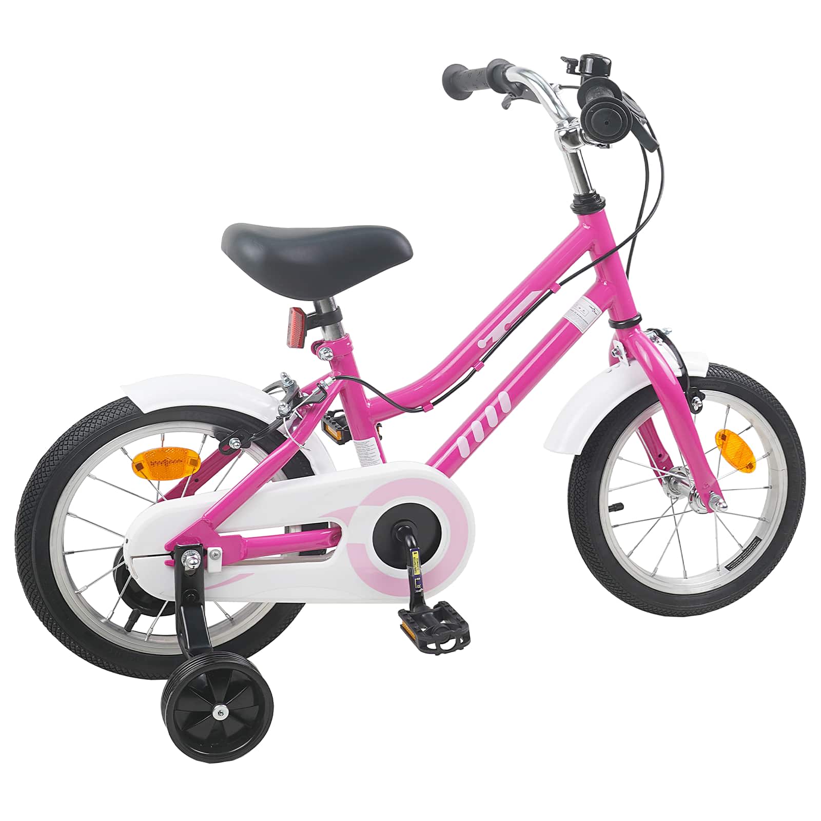 Kinderfahrrad 16 Zoll für 4-6 Jahre alt Pink Weiß
