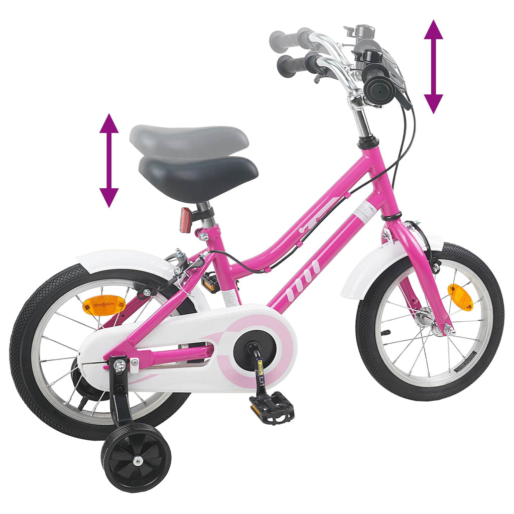 Kinderfahrrad 16 Zoll für 4-6 Jahre alt Pink Weiß