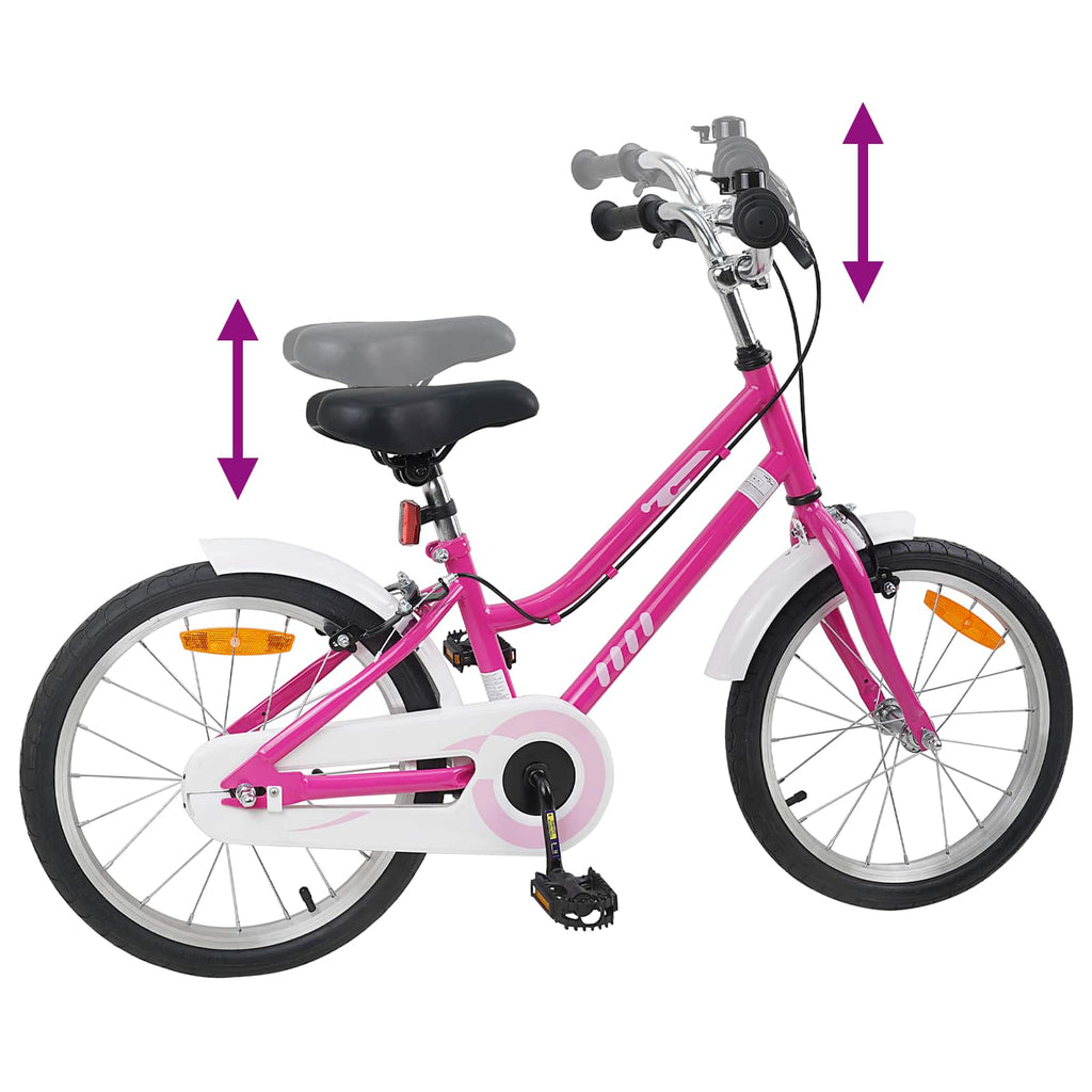 Kinderfahrrad 18 Zoll für 5-7 Jahre alt Pink Weiß