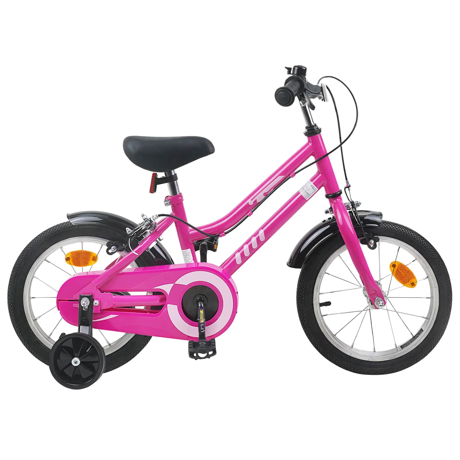 Kinderfahrrad 12 Zoll für 2-4 Jahre alt Pink Schwarz