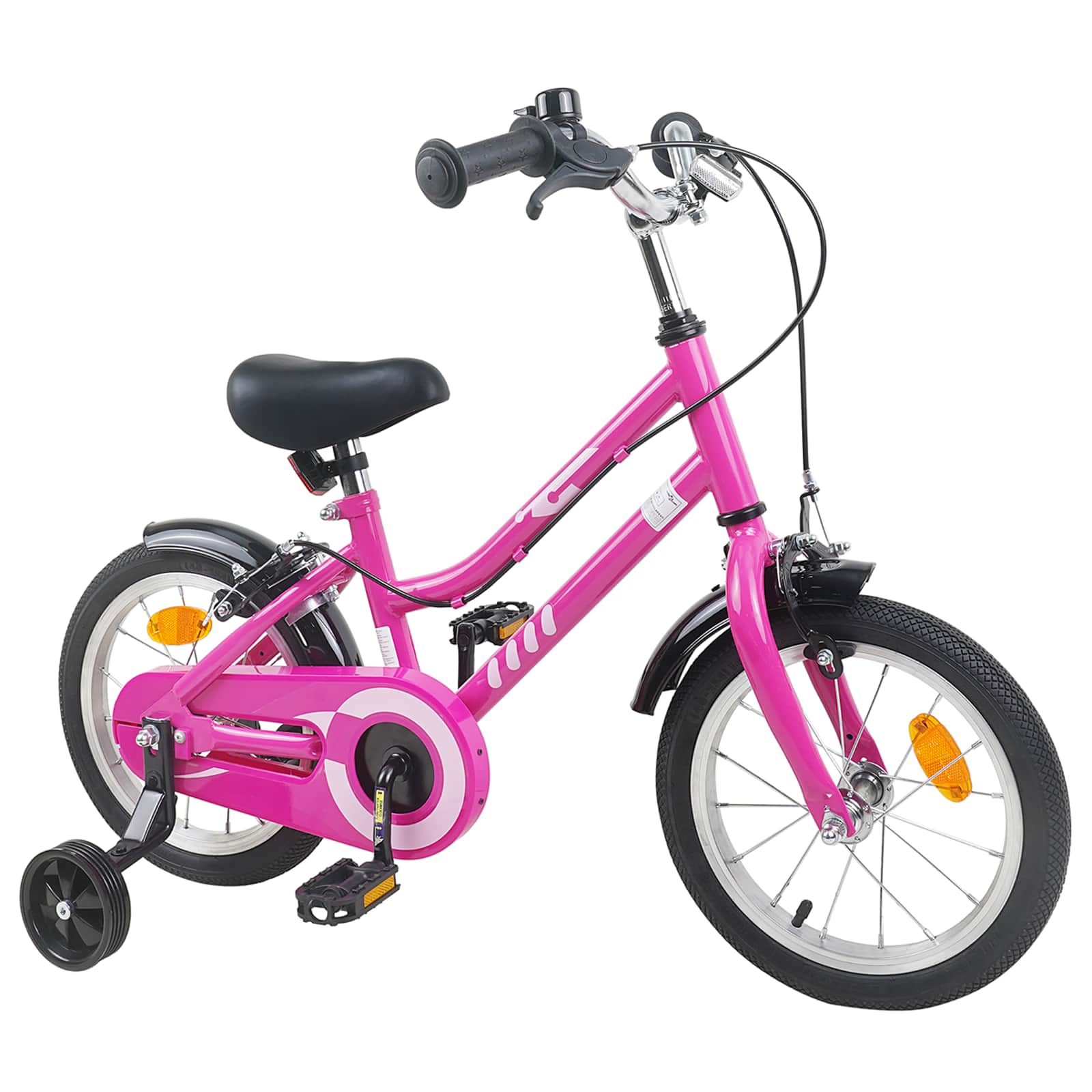 Kinderfahrrad 14 Zoll für 3-5 Jahre alt Pink Schwarz