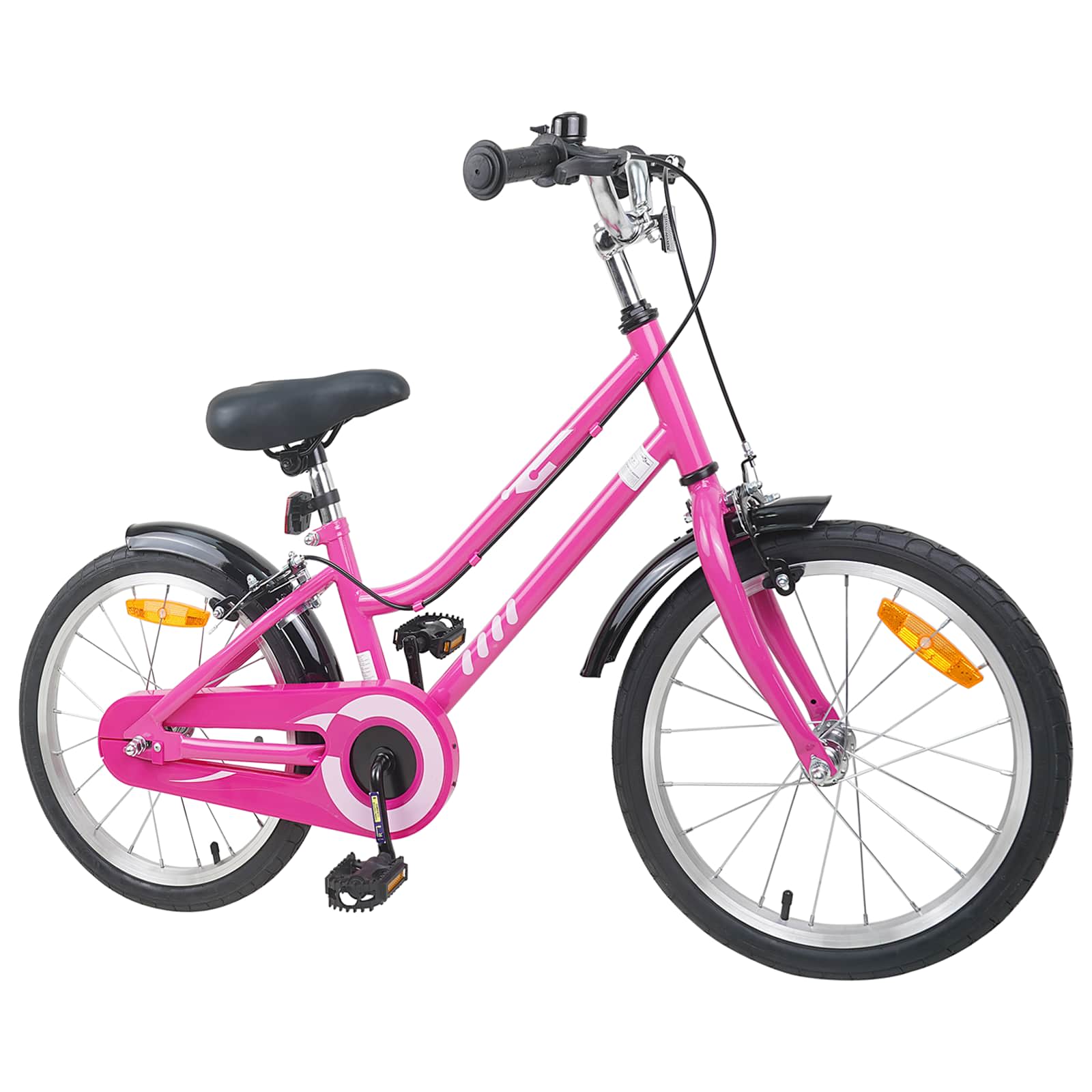 Kinderfahrrad 18 Zoll für 5-7 Jahre alt Pink Schwarz