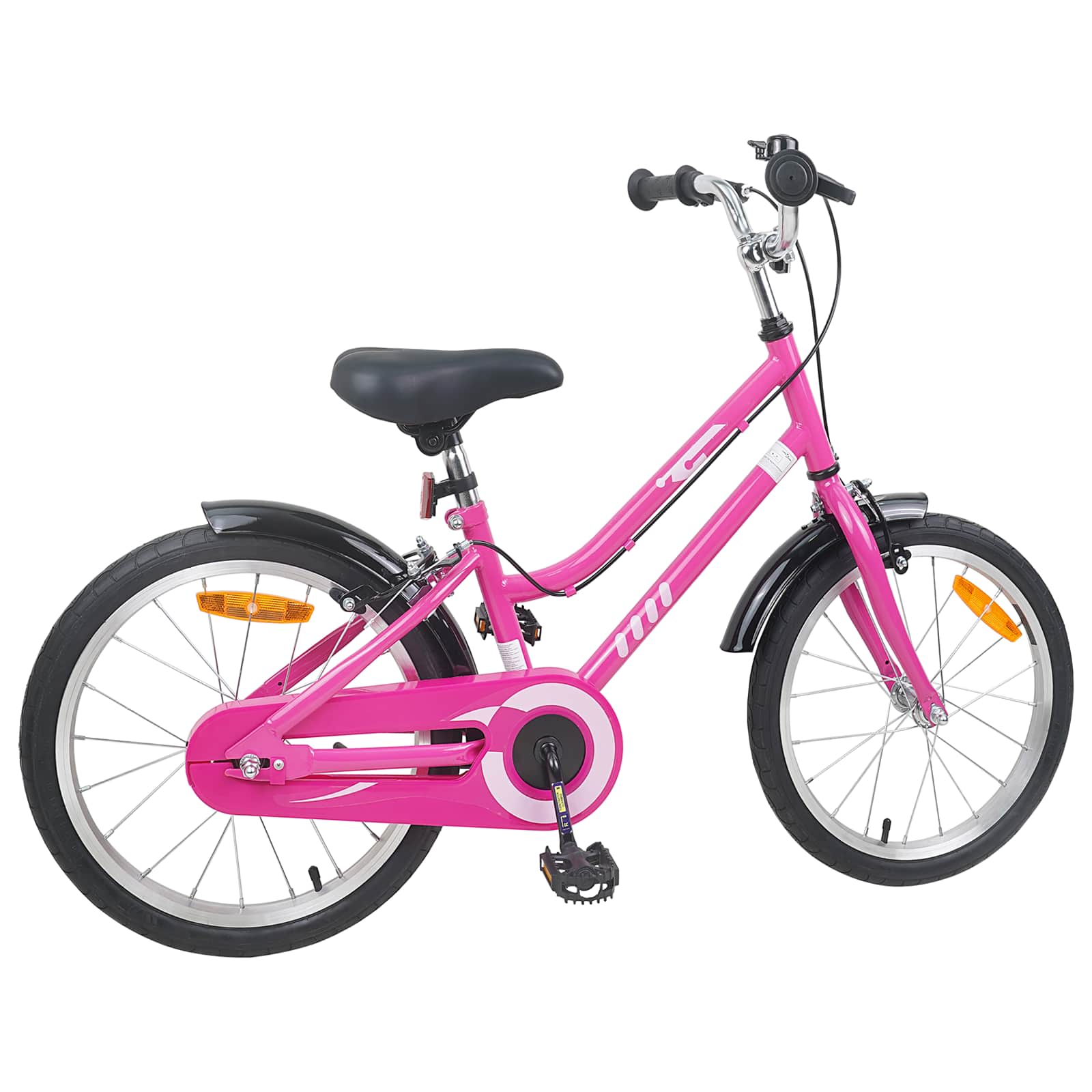 Kinderfahrrad 18 Zoll für 5-7 Jahre alt Pink Schwarz