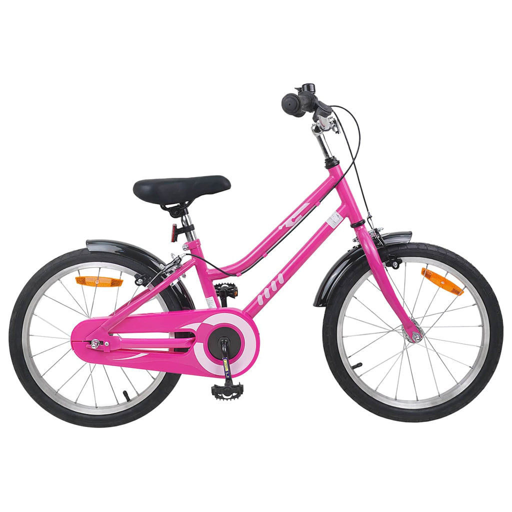 Kinderfahrrad 18 Zoll für 5-7 Jahre alt Pink Schwarz