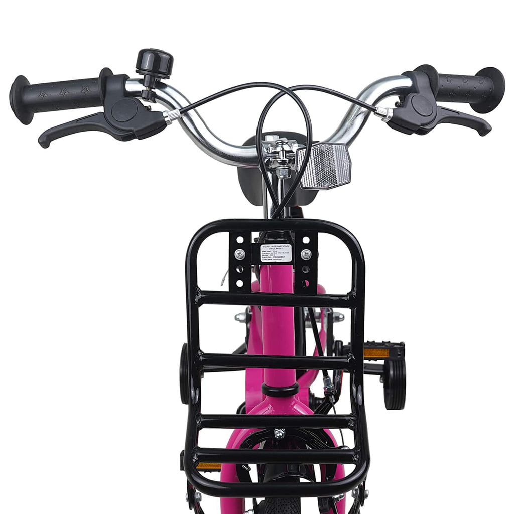 Kinderfahrrad 12 Zoll für 2-4 Jahre alt Rosa und Schwarz