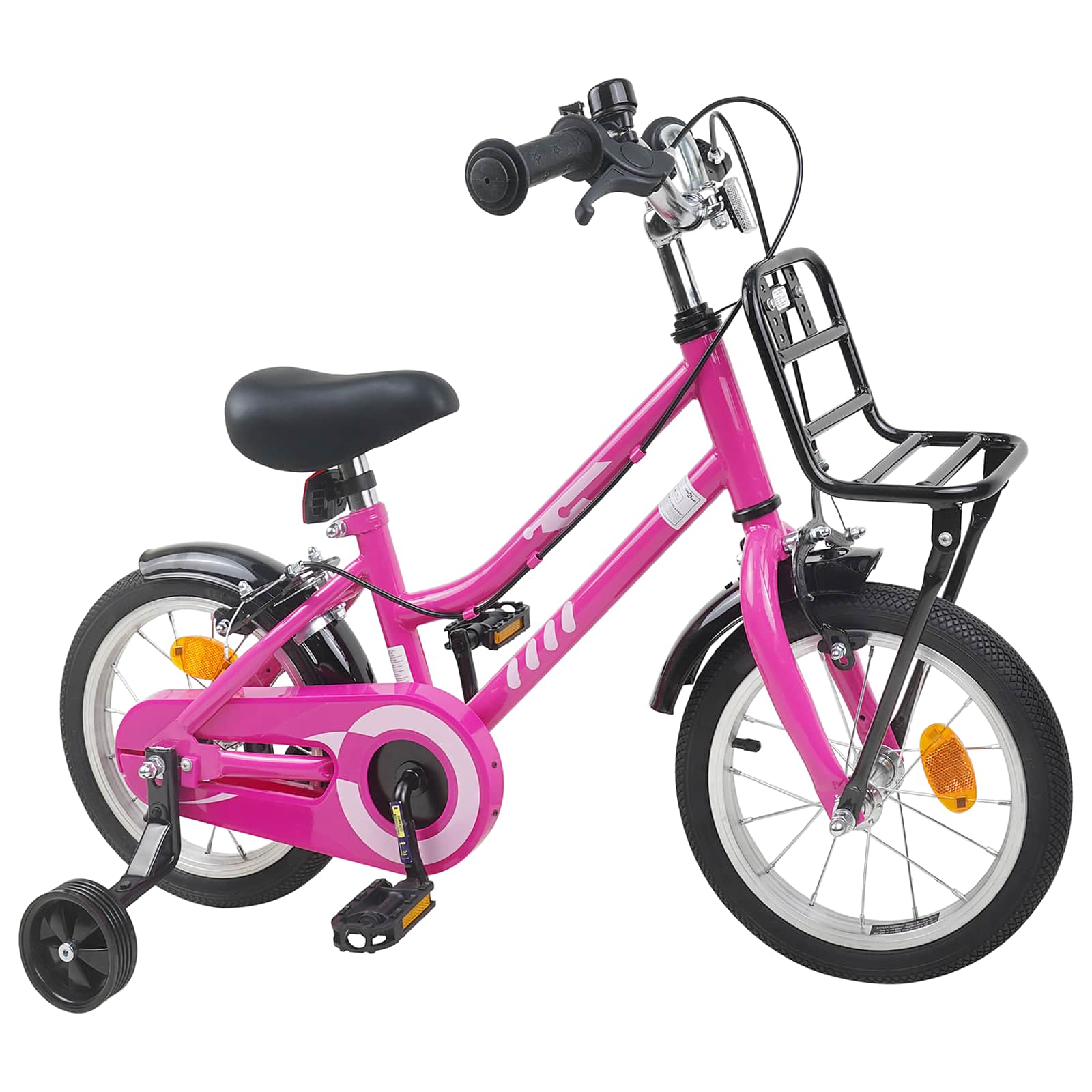 Kinderfahrrad 14 Zoll für 3-5 Jahre alt Rosa und Schwarz