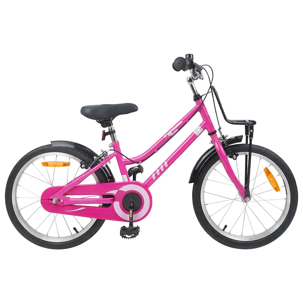 Kinderfahrrad 18 Zoll für 5-7 Jahre alt Rosa und Schwarz