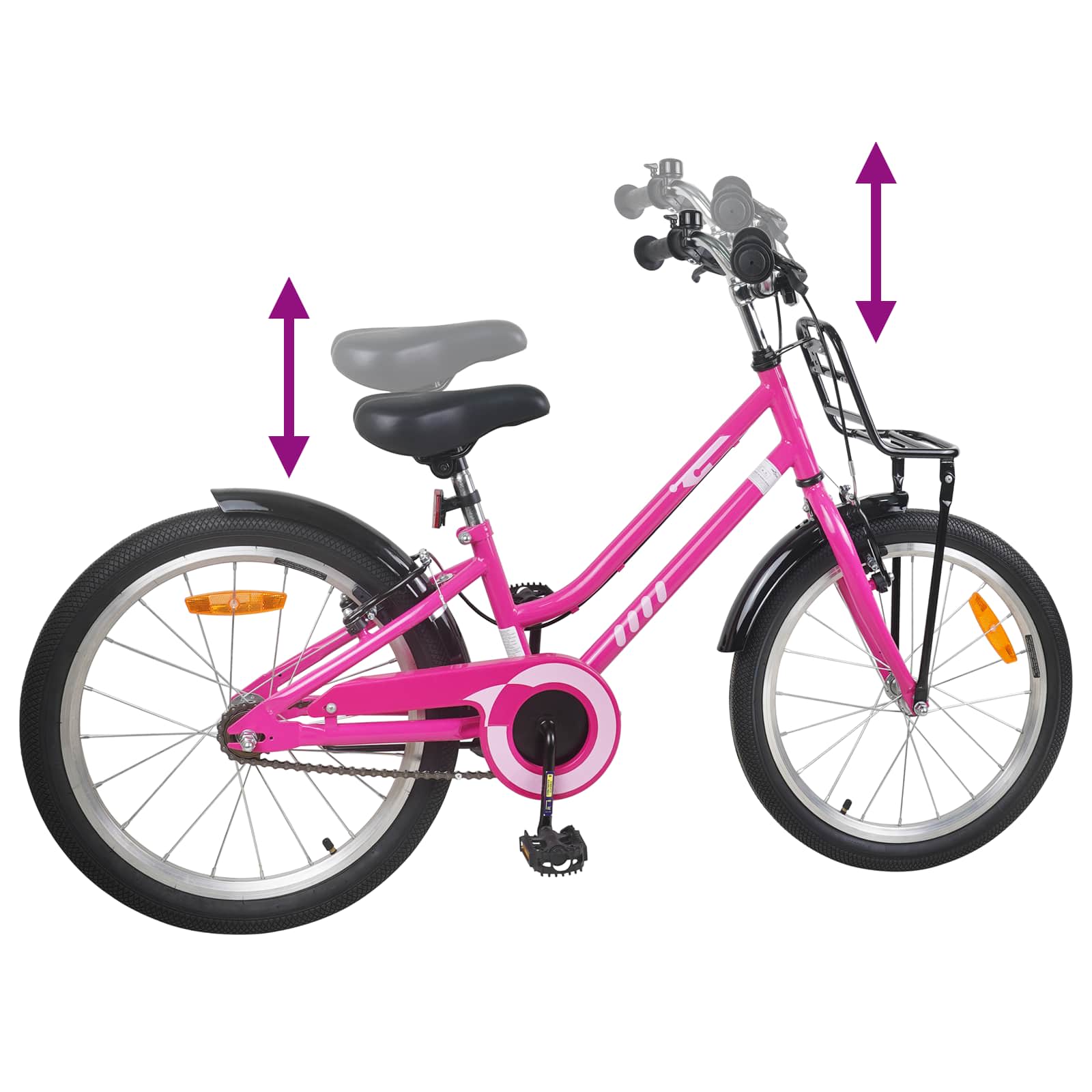 Kinderfahrrad 22 Zoll für 7-12 Jahre alt Pink Schwarz