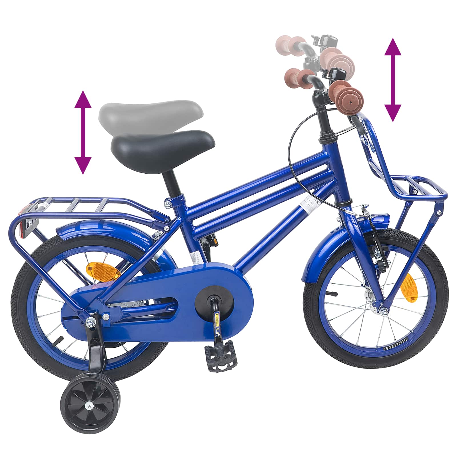 Kinderfahrrad 12 Zoll für 2-4 Jahre alt Dunkelblau