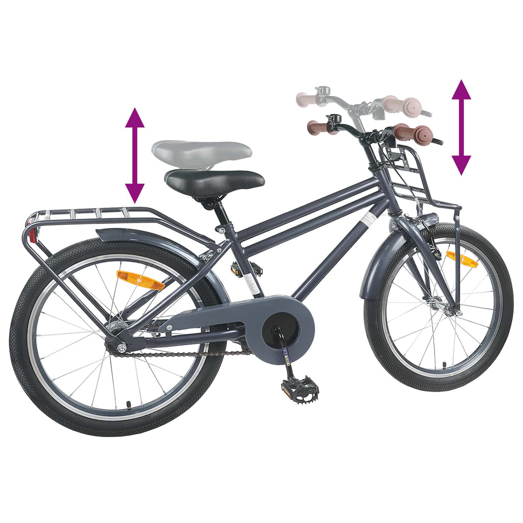 Kinderfahrrad 18 Zoll für 5-7 Jahre alt Dunkelgrau