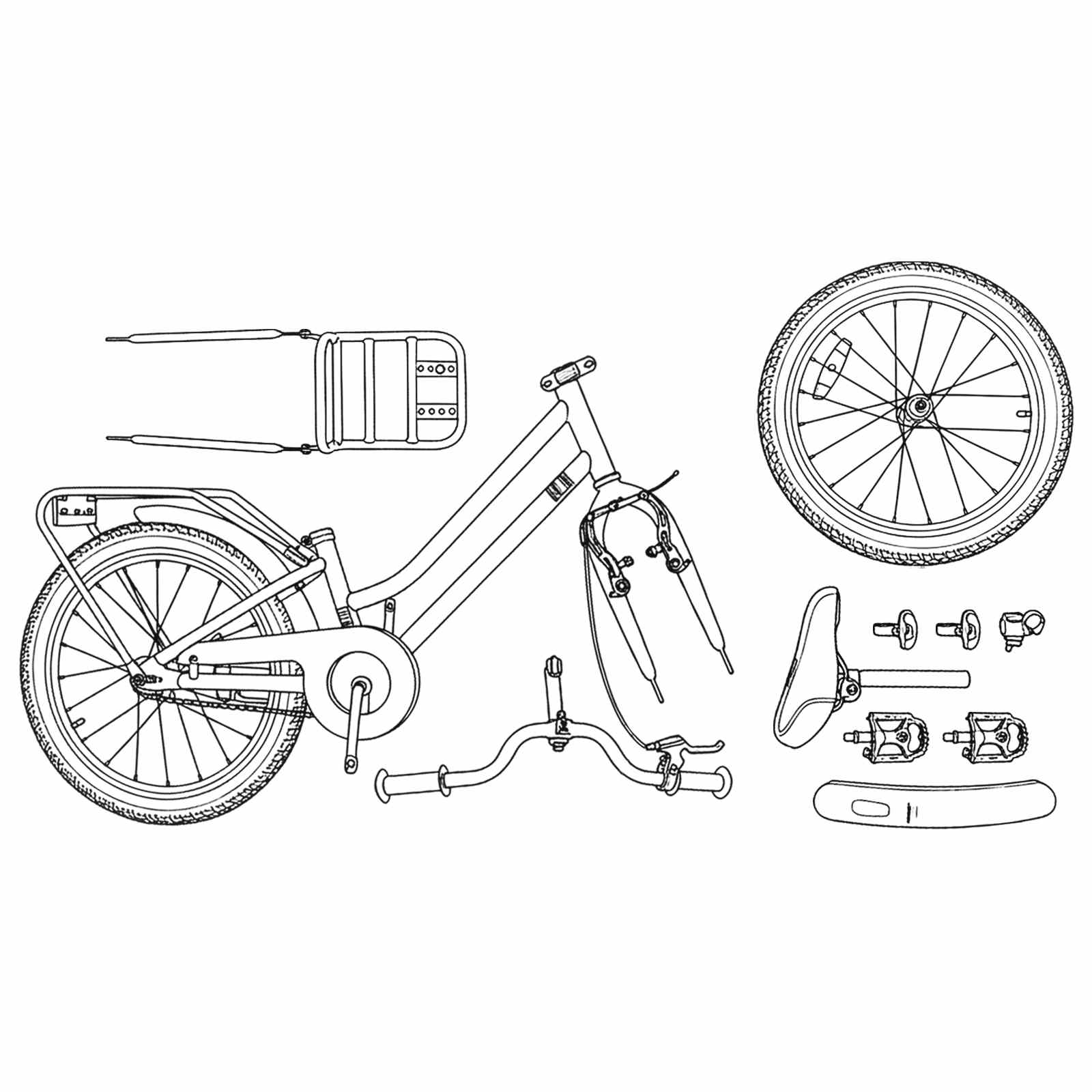 Kinderfahrrad 18 Zoll für 5-7 Jahre alt Dunkelgrau