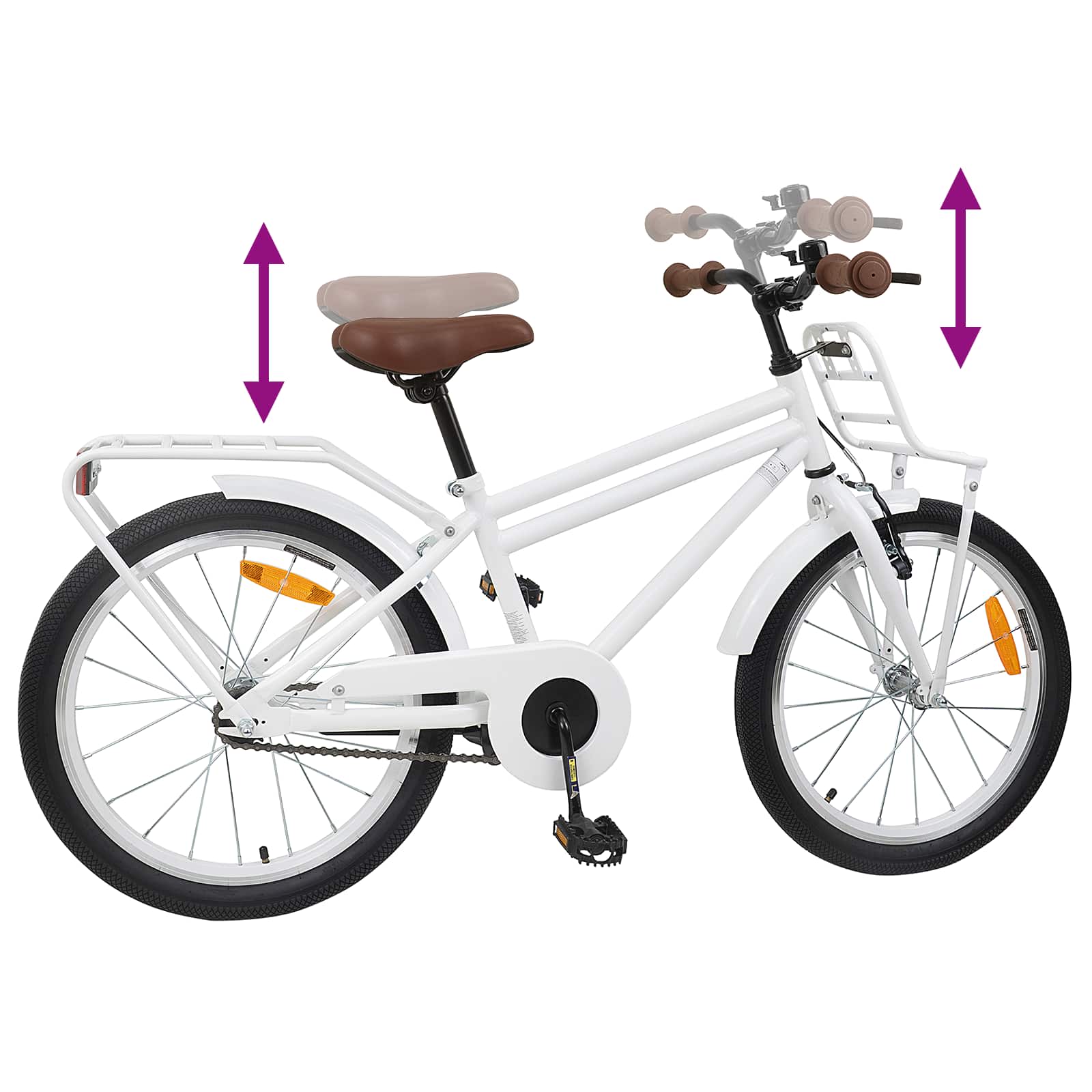 Kinderfahrrad 18 Zoll für 5-7 Jahre alt Weiß