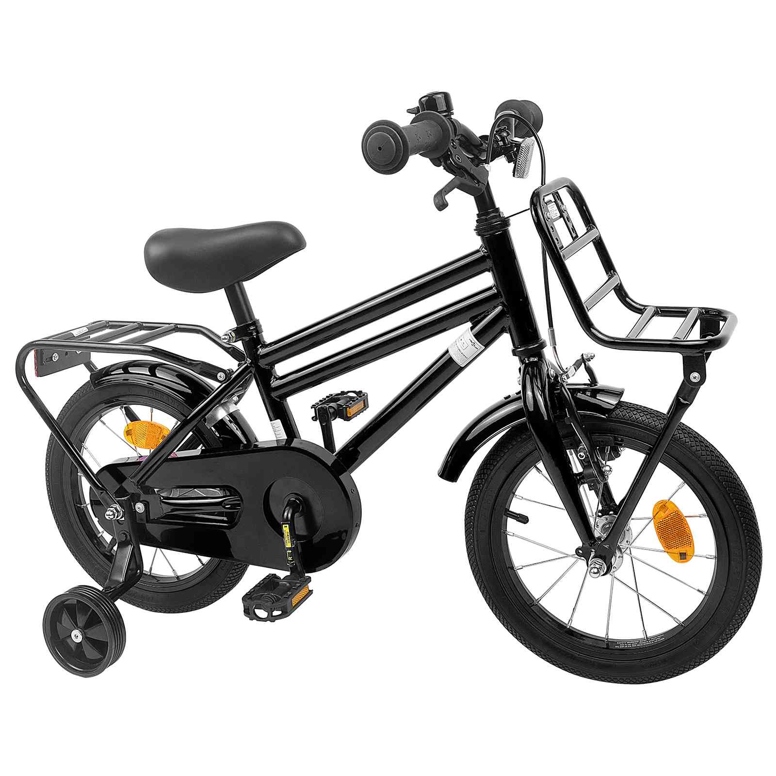 Kinderfahrrad 14 Zoll für 3-5 Jahre alt Schwarz