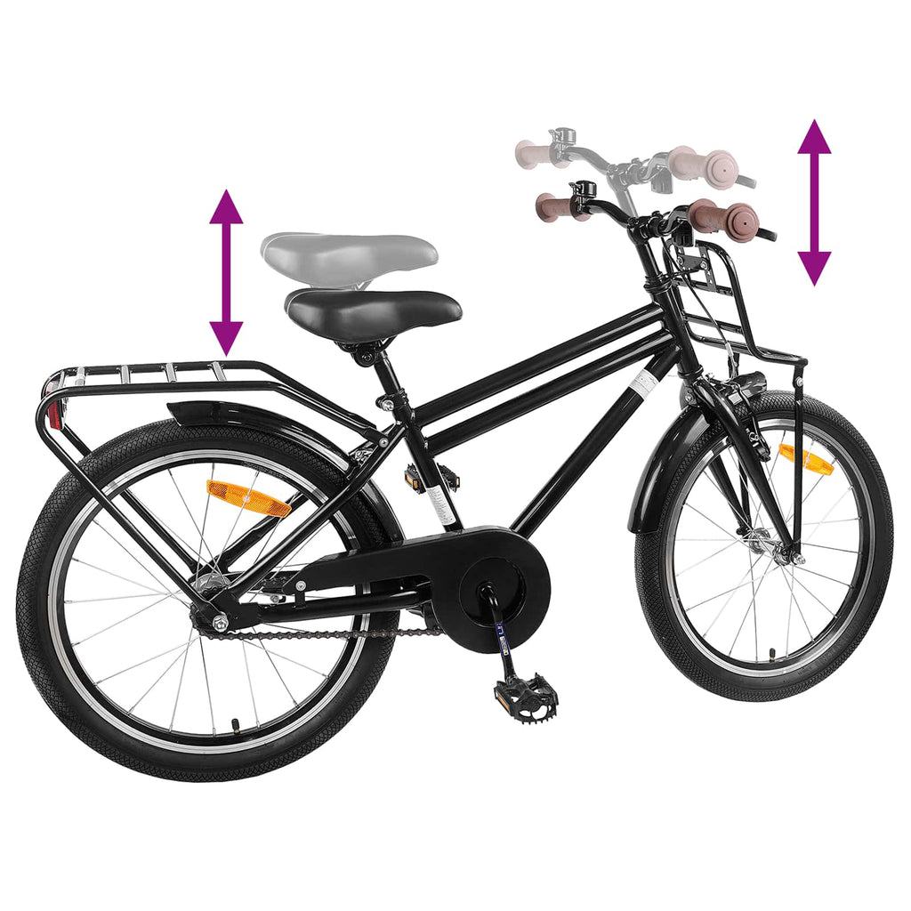 Kinderfahrrad 18 Zoll für 5-7 Jahre alt Schwarz