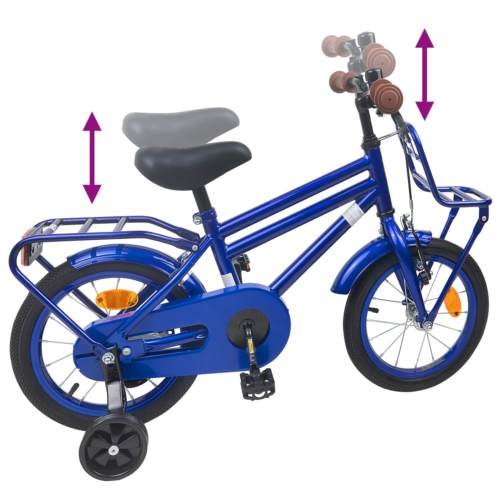 Kinderfahrrad 14 Zoll für 3-5 Jahre alt Dunkelblau