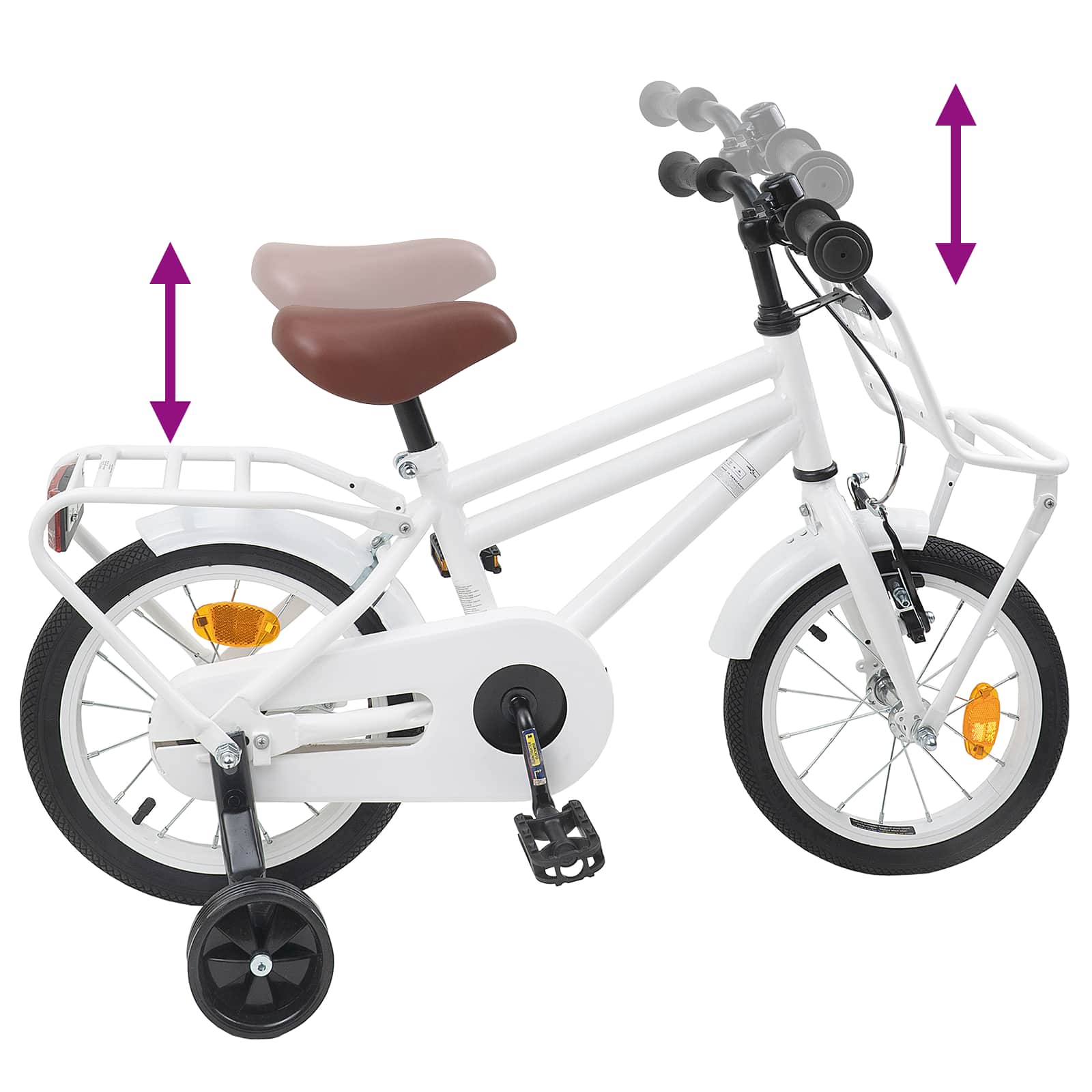 Kinderfahrrad 14 Zoll für 3-5 Jahre alt Weiß