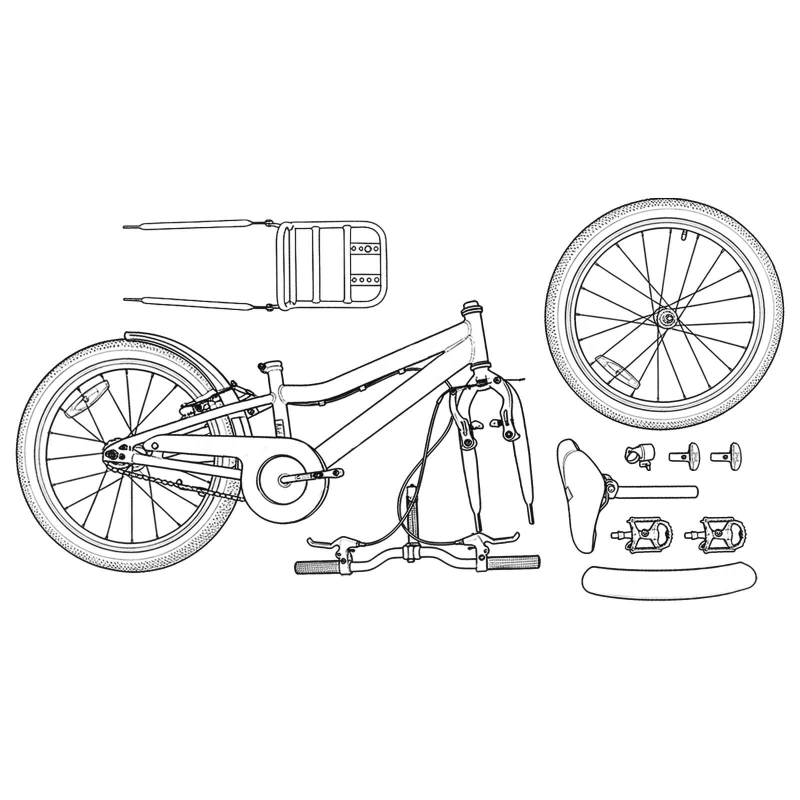 Kinderfahrrad 20 Zoll für 6-11 Jahre alt Schwarz