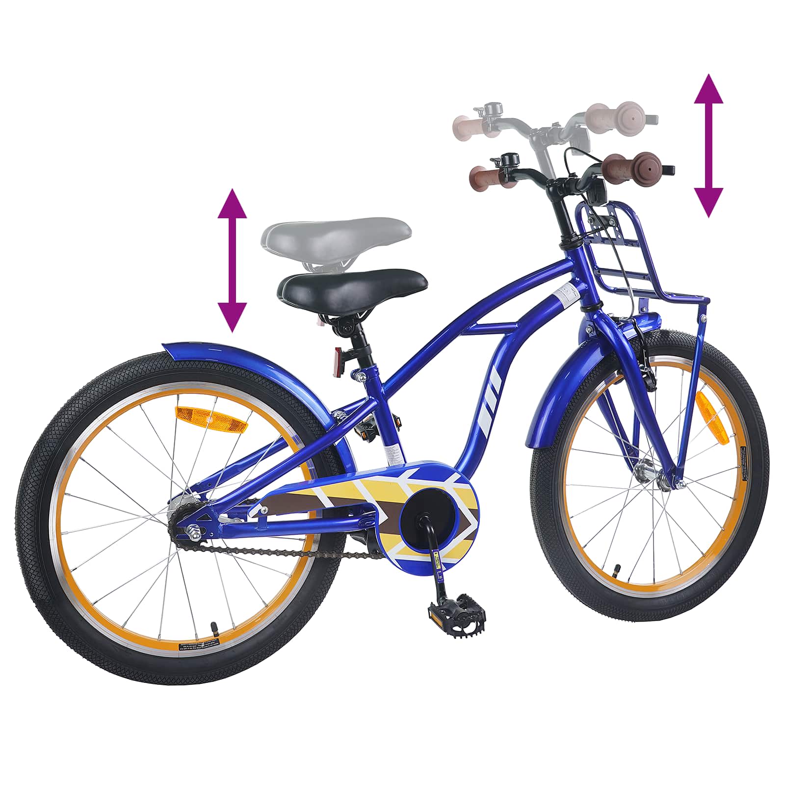 Kinderfahrrad 20 Zoll für 6-11 Jahre alt Dunkelblau