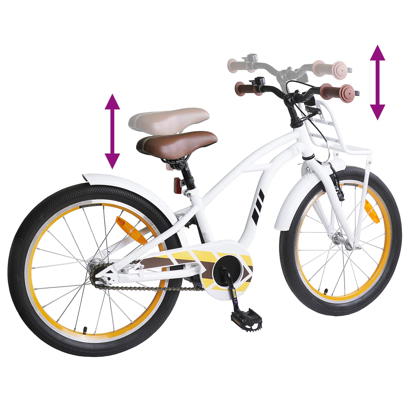 Kinderfahrrad 22 Zoll für 7-12 Jahre alt Weiß