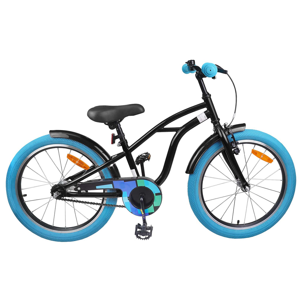 Kinderfahrrad 18 Zoll für 5-7 Jahre alt Schwarz
