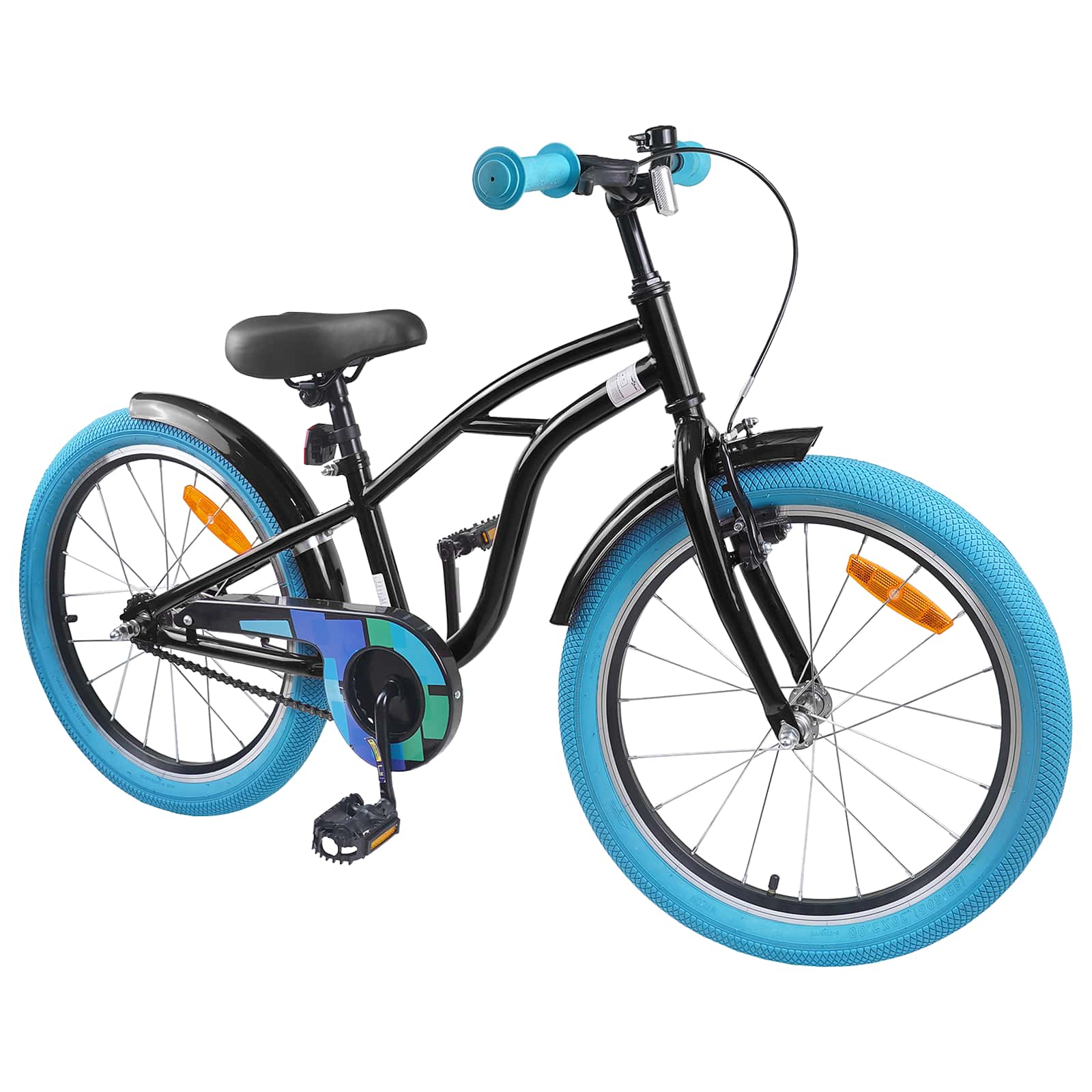 Kinderfahrrad 22 Zoll für 7-12 Jahre alt Schwarz