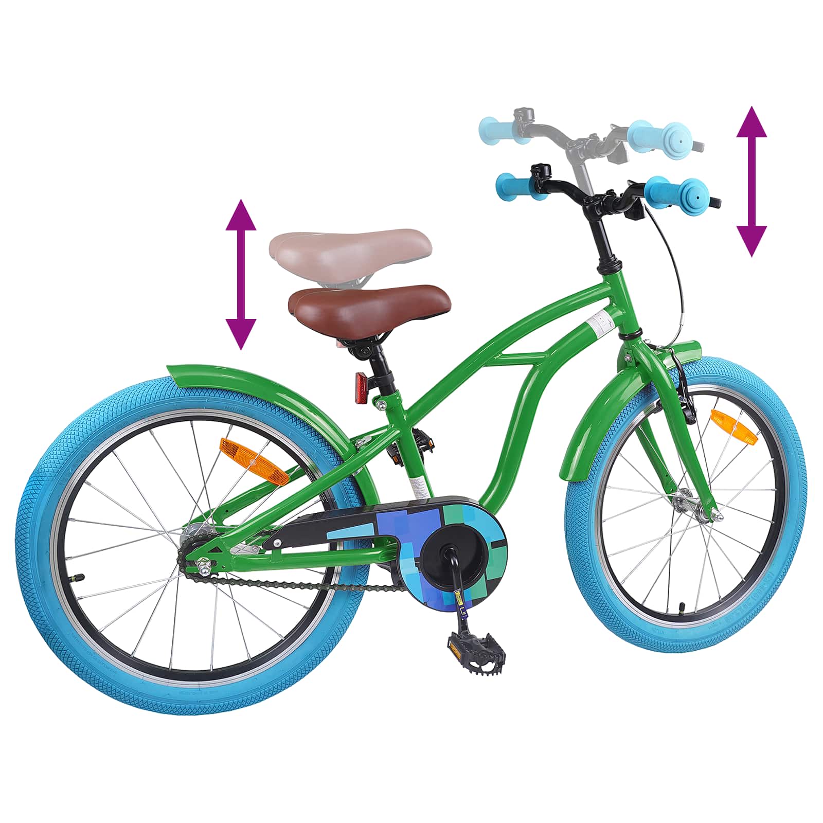 Kinderfahrrad 22 Zoll für 7-12 Jahre alt Grün