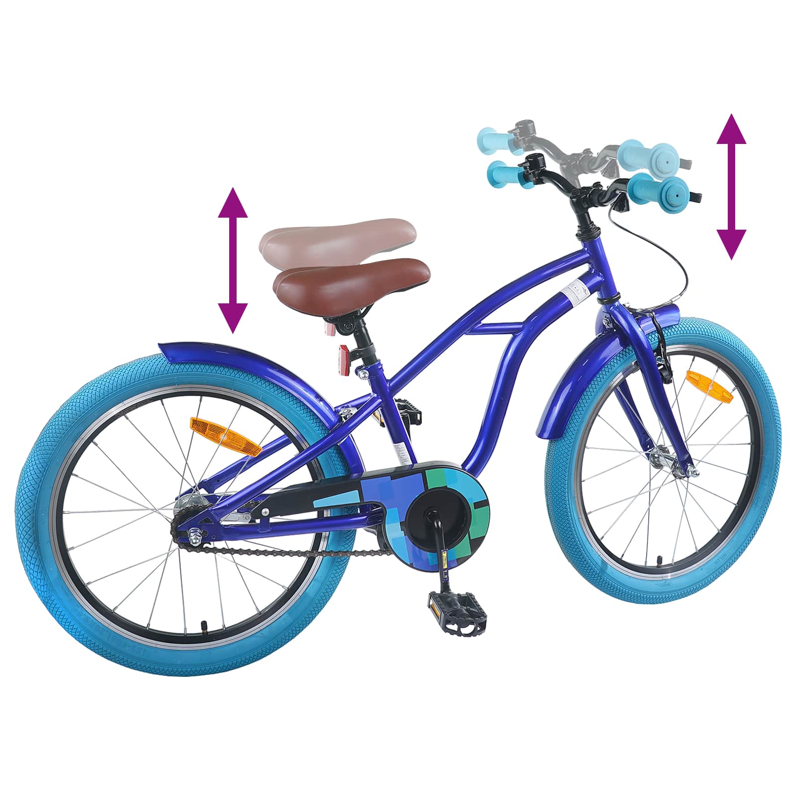 Kinderfahrrad 20 Zoll für 6-11 Jahre alt Dunkelblau