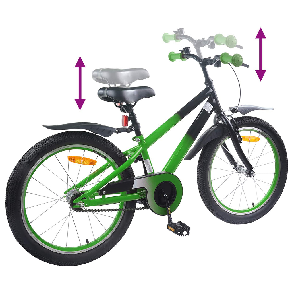 Kinderfahrrad 18 Zoll für 5-7 Jahre alt Grün Schwarz