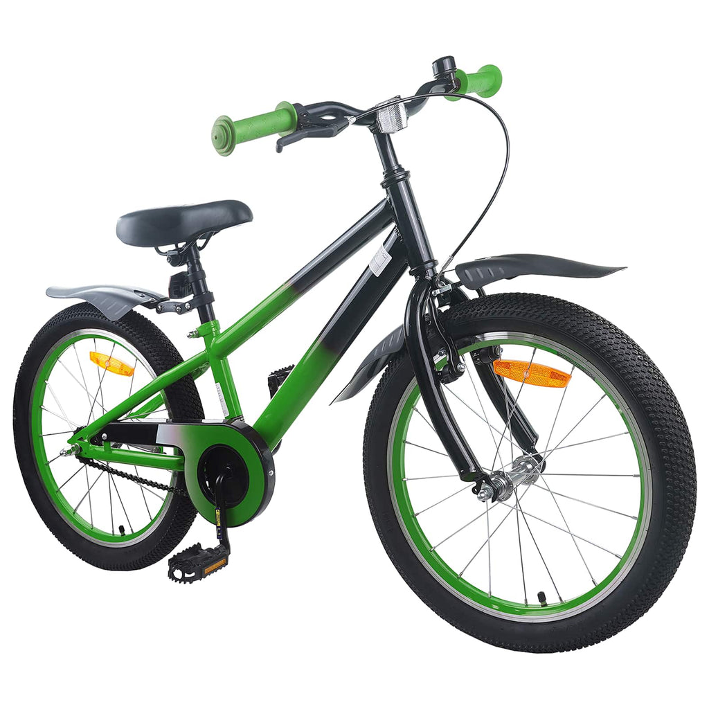 Kinderfahrrad 22 Zoll für 7-12 Jahre alt Grün und Schwarz
