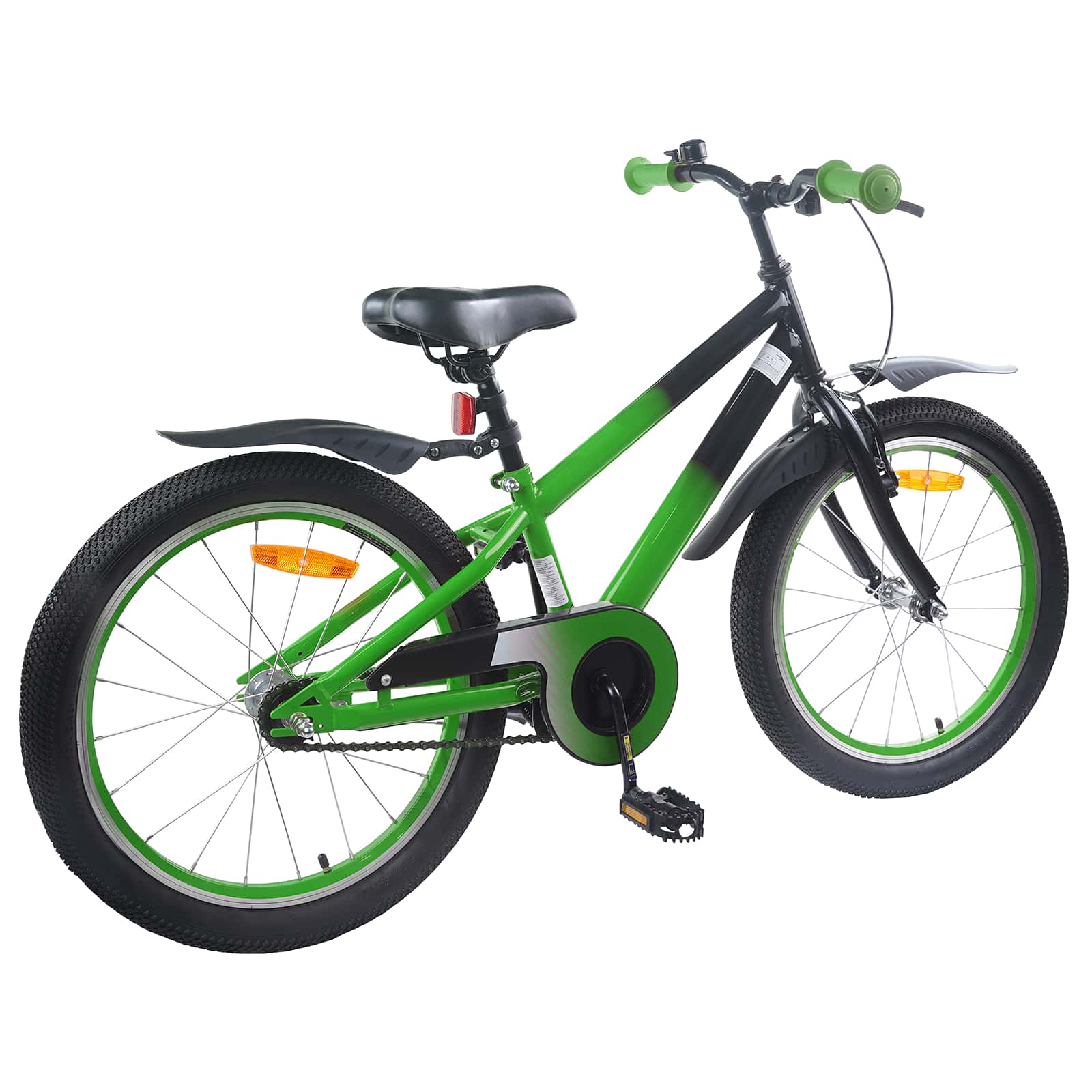 Kinderfahrrad 22 Zoll für 7-12 Jahre alt Grün und Schwarz