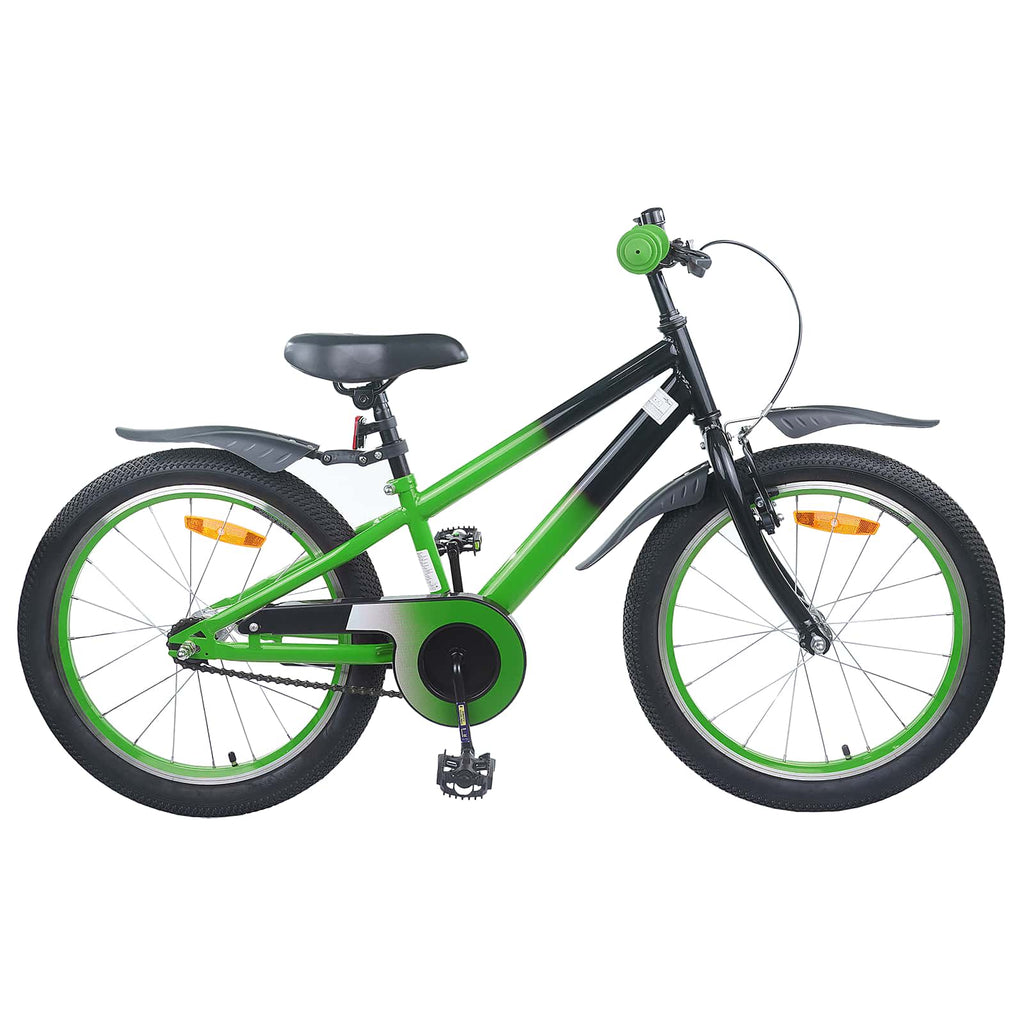 Kinderfahrrad 22 Zoll für 7-12 Jahre alt Grün und Schwarz