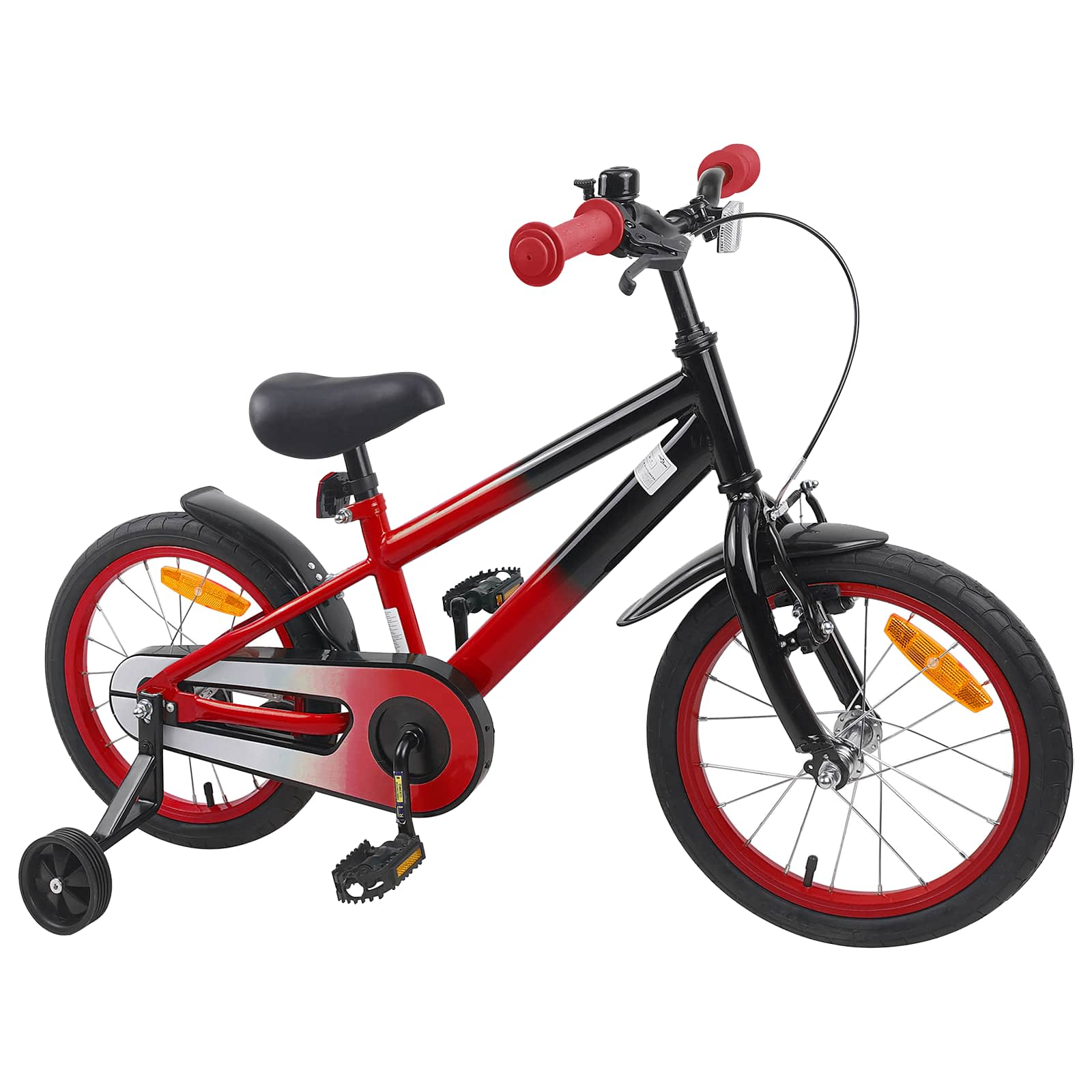 Kinderfahrrad 16 Zoll für 4-6 Jahre alt Rot Schwarz