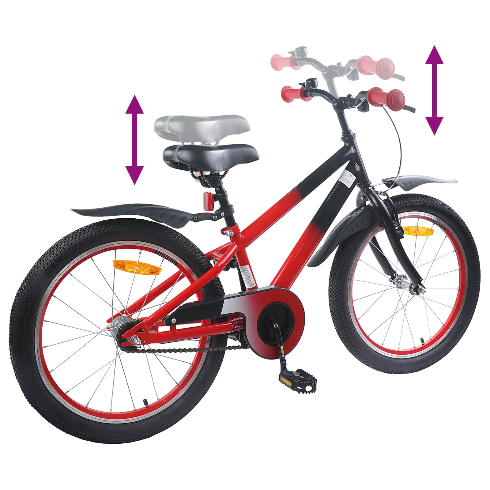 Kinderfahrrad 18 Zoll für 5-7 Jahre alt Rot Schwarz