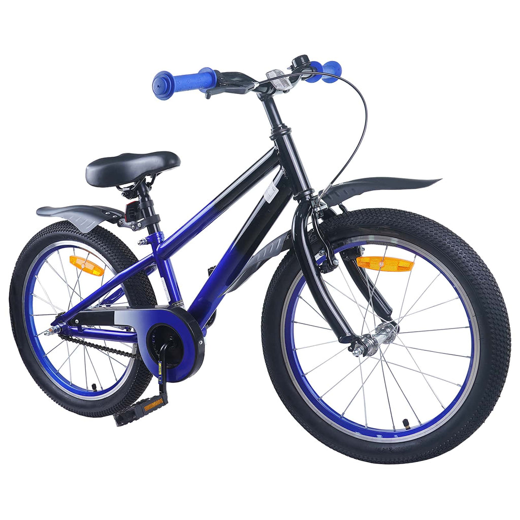 Kinderfahrrad 18 Zoll für 5-7 Jahre alt Blau Schwarz